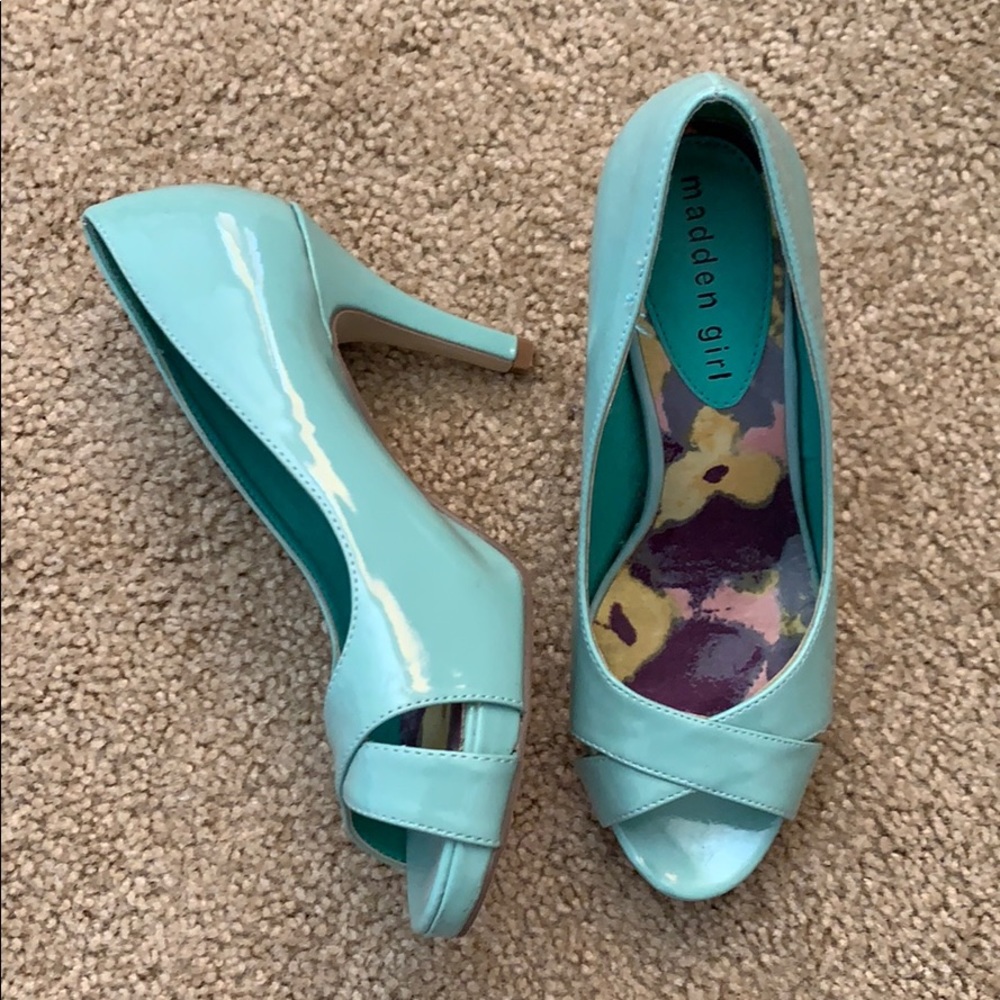 Madden Girl mint green heels.
